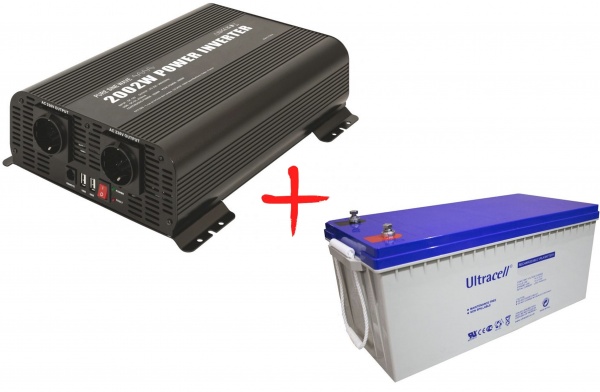 Комплект GYS инвертор PSW 2002W-12V и аккумулятор 12V 200Ah Ultracell UCG200-12 — фото 1