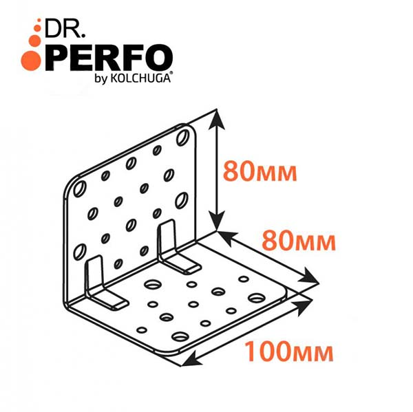 Уголок перфорированный Kolchuga равносторонний 80x80x100 мм 2,5 мм