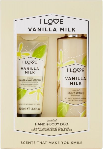 Косметический набор I love Гель для душа и крем для рук Ванильное молоко