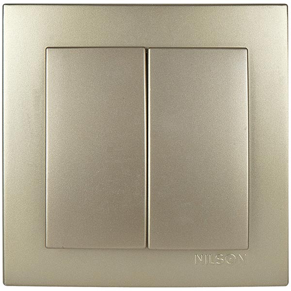 Выключатель двойной Nilson Touran 24151003 золото
