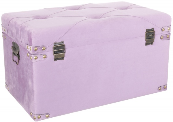 Сундук-пуф Велюр лавандовый 64х35х33 см 