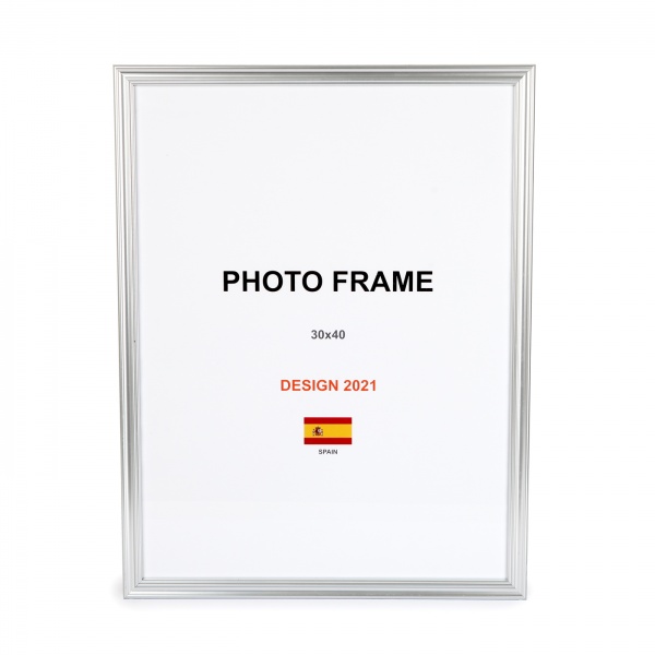 Рамка для фото 1 фото 30х40 см срібло 