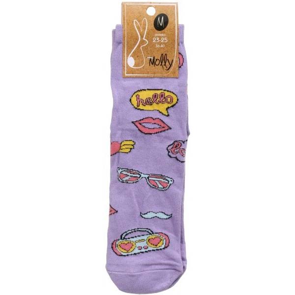 Носки женские Молли Магнитофон р. 23-25 фиолетовый