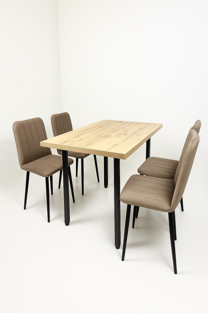 Стул TWINSANN Міо 450x600x830 мм (ножки конусные металл) бежевый / черный