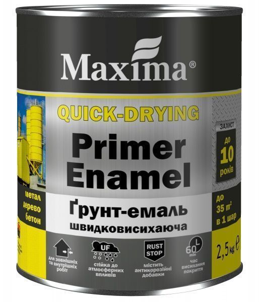 Ґрунт-емаль Maxima швидковисихаюча помаранчева глянець 2,5кг