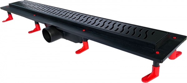 Душевой канал Styron STY-H-70-FF с черной решеткой 700 мм Гармония