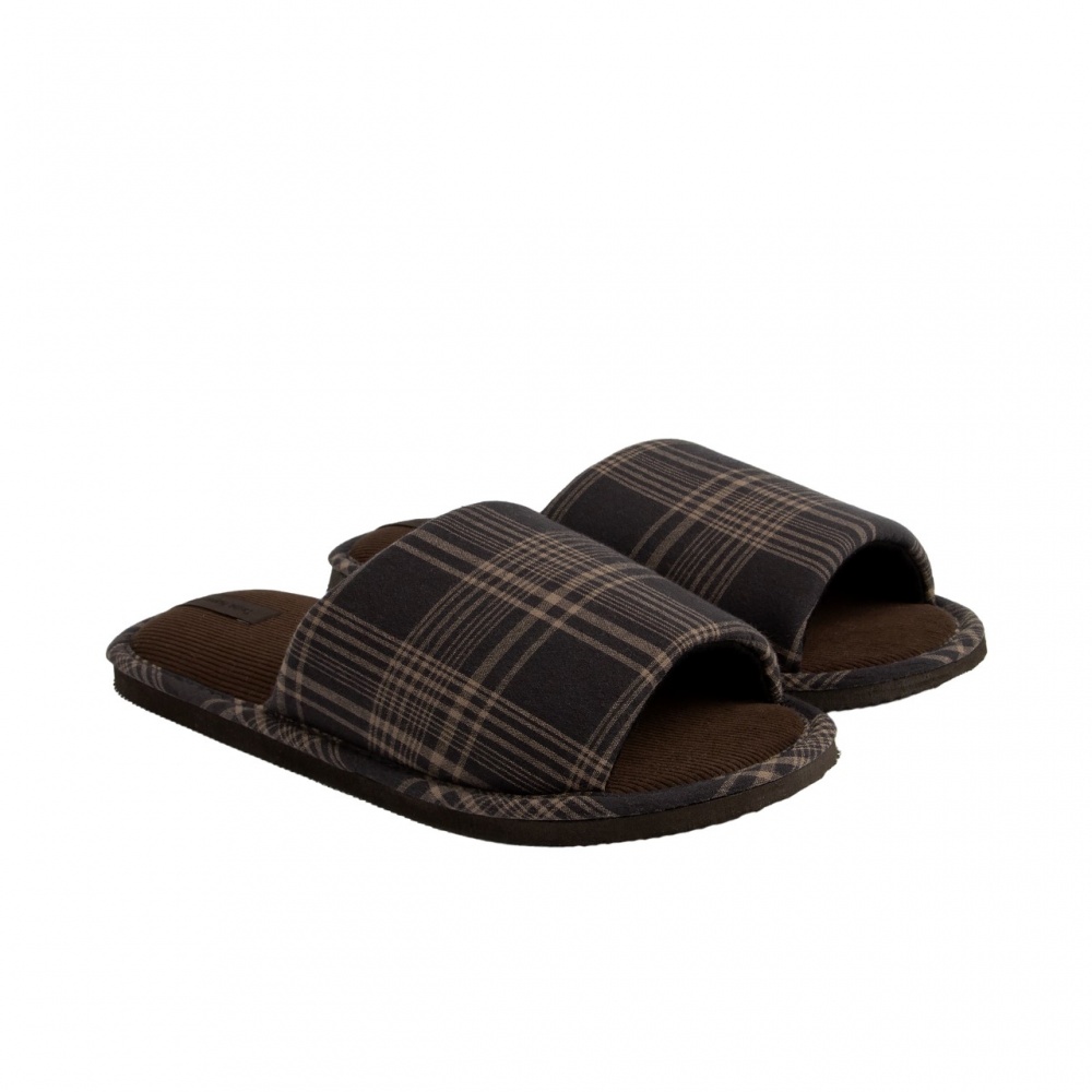 Тапки домашние Twins VL клетка 12460 р.44/45 коричневый