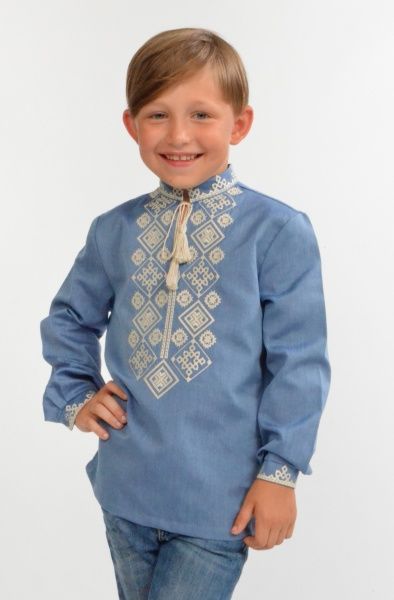 Вышиванка для мальчиков Эдельвика 206-20/00 р.128 синий 