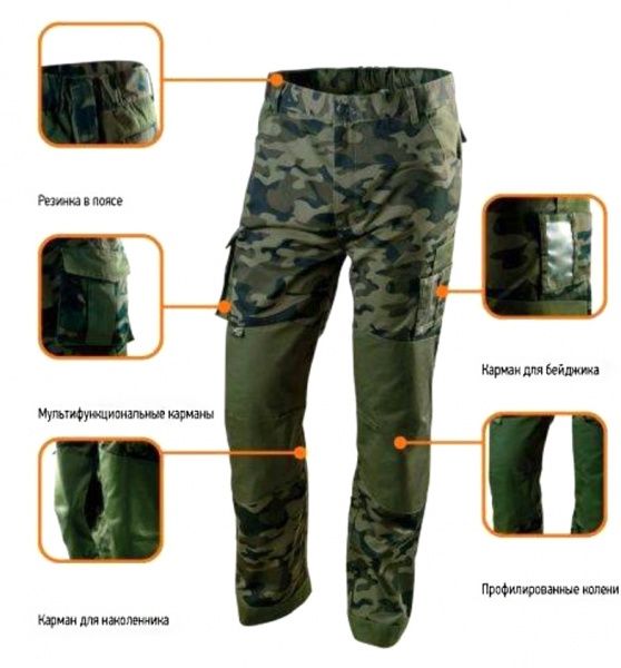 Брюки рабочие NEO tools 81-221-XXL CAMO р. XXL хаки