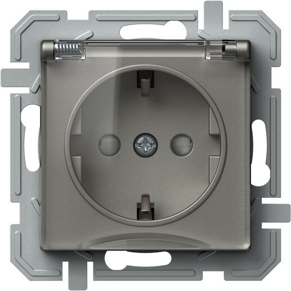 Розетка с заземлением TEM Logiq титан VQ11TTXO-U