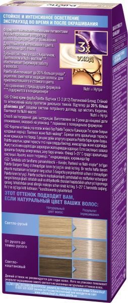 Стойкая крем-краска Palette Intensive Color Creme (Интенсивный цвет) 12-2 (a12) платиновый блонд 110 мл