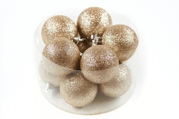 Набір ялинкових куль світле золото d165 мм 9 см 10 шт./уп. 