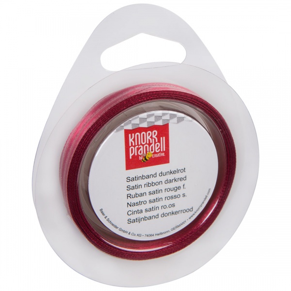 Стрічка декоративна Knorr Prandell Стрічка сатинова ribbon 3mm 10m darkred 0,3 см 10 м бордовий 