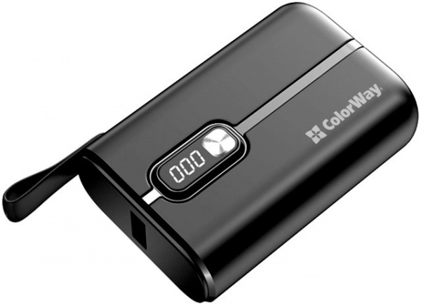 Внешний аккумулятор (Powerbank) ColorWay Full power Ligthning + USB QC3.0 + USB-C PD 22.5W 10000 mAh black (CW-PB100LPK2BK-PDD) 