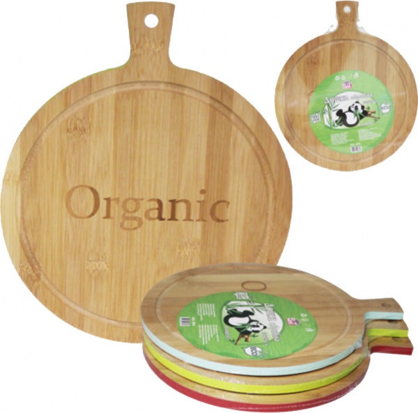 Доска разделочная с ручкой 30x25x1 см цветной кант в ассортименте 8848 S&T