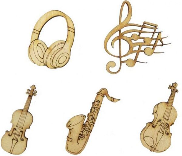 Набір заготовок Музика фанера 5 шт 