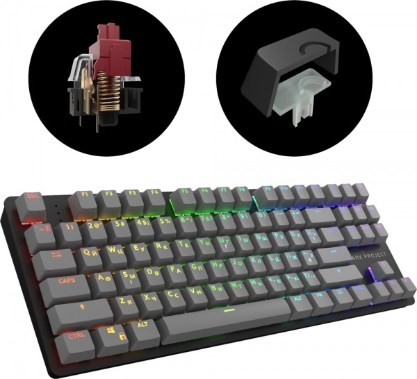 Клавіатура ігрова Dark Project One KD87A ABS Gateron Mechanical Red (DPO-KD-87A-000300-GRD) 