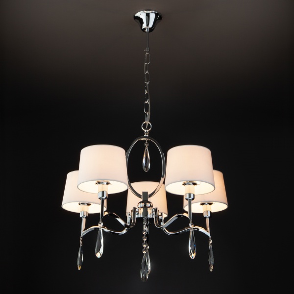 Люстра подвесная Strotskis Madera Wi-Fi 5x40 Вт E14 белый/хром 10127/5 (хром) 