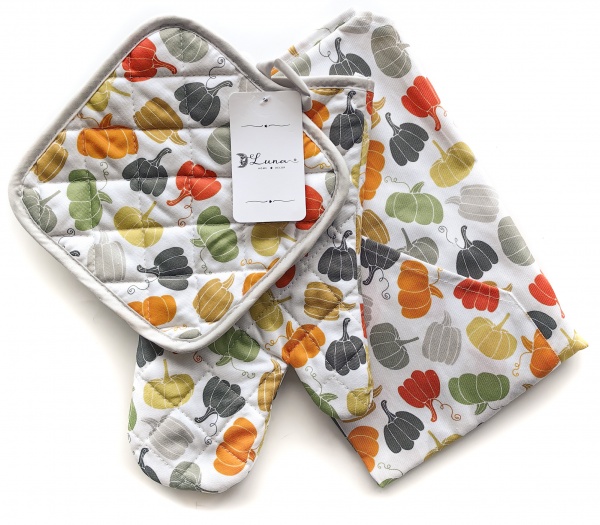 Набір кухонний прихватки та фартух Pumpkin різнокольоровий Luna 