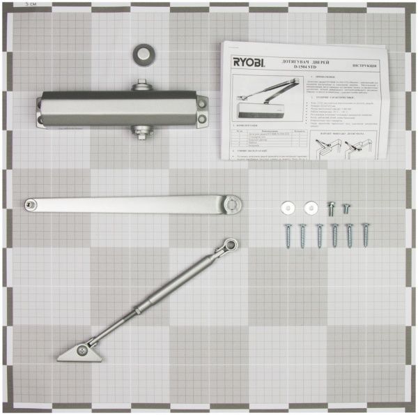 Доводчик дверной RYOBI D-1504 серебряный 80 кг