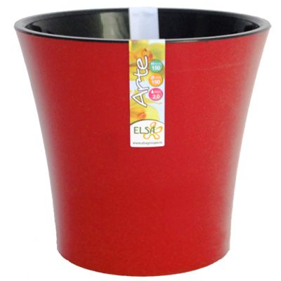 Горщик квітковий Декор-Престиж Арте 2 л червоний-чорний