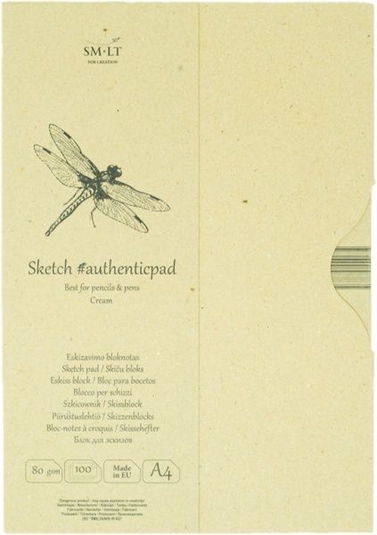 Склейка для экскизов Authentic A4 21х29,7 см 80 г/м² 100 листов Smiltainis