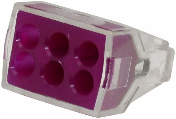 Клемма к распределительной коробке EMT 6х1,0-2,5 мм без пасты 3 шт. малиновый 