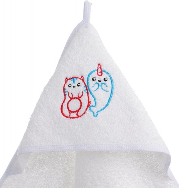 Полотенце Homeline уголок с вышивкой 90x90 см белый