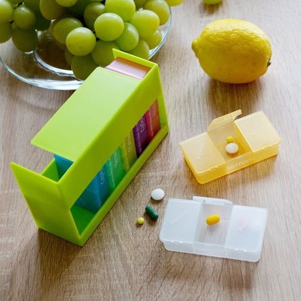 Таблетница MVM на 7 дней (утро-день-вечер) PC-01 GREEN