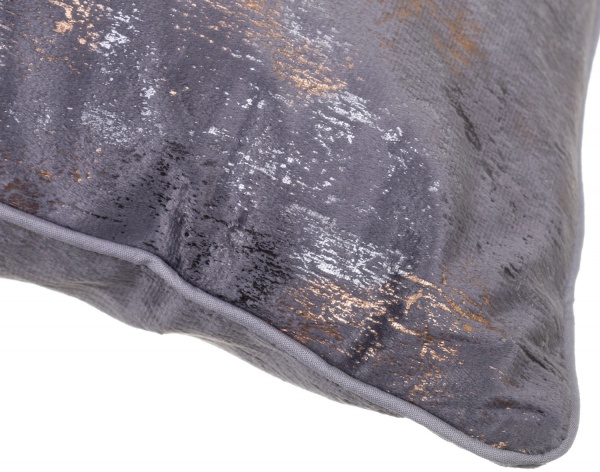 Подушка декоративна велюр 45x45 см сірий із принтом La Nuit 