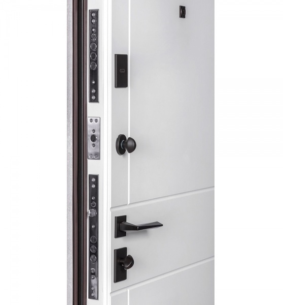 Дверь входная Булат Ультра (квадро) 540/249 Wavestone grey грей / белый супермат 2050x850 мм левая