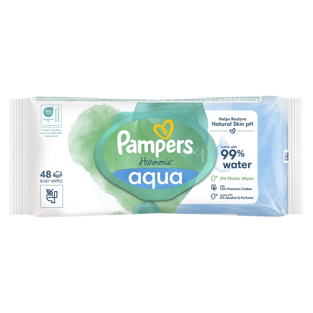 Детские влажные салфетки Pampers Harmonie Aqua 48 шт.
