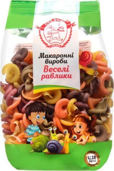 Макарони Сто пудов Веселі равлики 180 г 