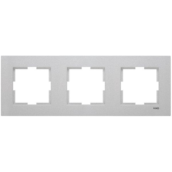 Рамка Viko Novella тройная серебряная