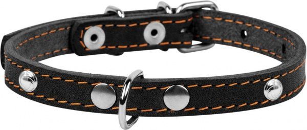 Ошейник Collar одинарный с украшениями 1,4х27-35 см черный