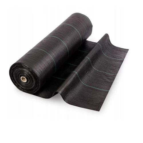 Агроткань 100 г/кв.м, размер 1,05х50м, чорный с полоской