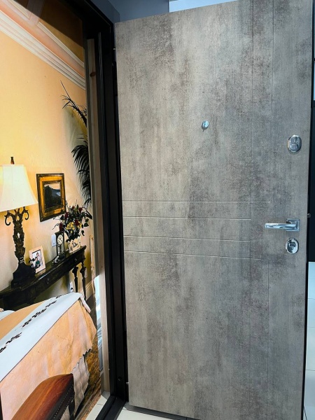 Дверь входная Tarimus Амарэ антрацит / бетон светлый 2050х860 мм правая