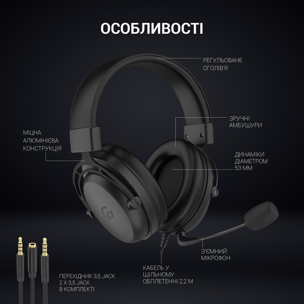 Гарнітура ігрова GamePro HS1050 black (HS1050)