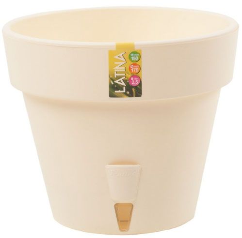 Горшок пластиковый Santino Latina круглый 14,5л кремовый (L6 KRE) 