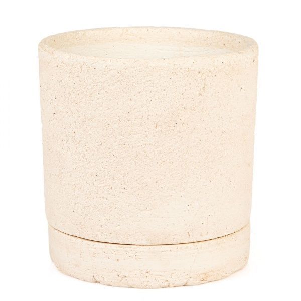 Горщик шамотний Циліндр 14х15х1,6 круглий 1,6 л білий/білий 