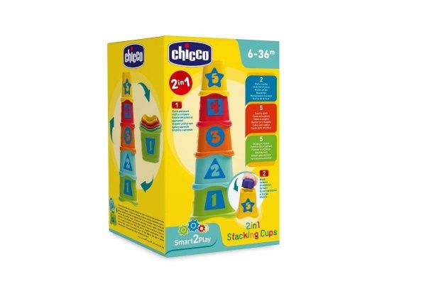 Іграшка-сортер Chicco Пірамідка Stacking Cups 2в1 09373.00
