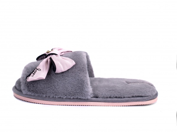 Тапки домашние Twins HS-LUX меховые бант р. 40 серый 