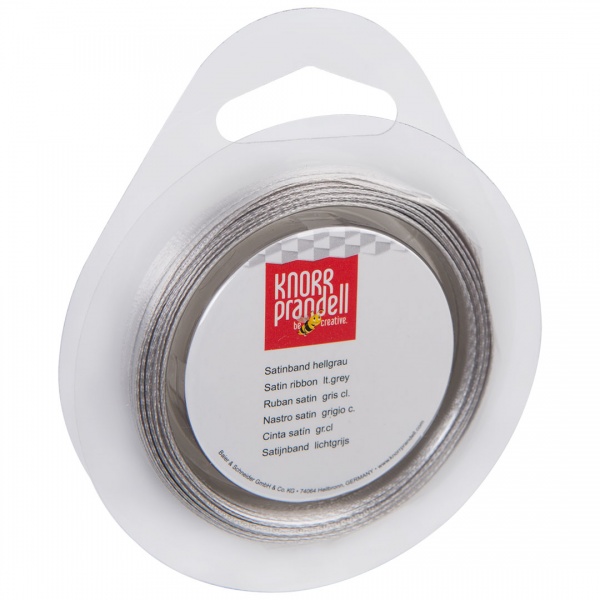 Стрічка декоративна Knorr Prandell Стрічка сатинова ribbon 3mm 10m lt.grey 0,3 см 10 м срібний 