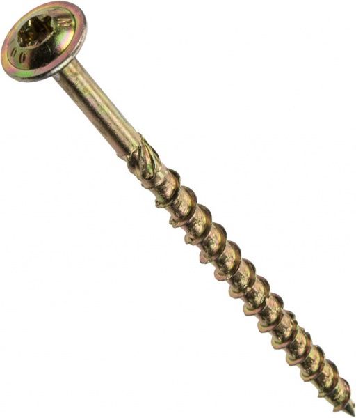 Шуруп конструкционный с буртиком сталь 6x80 мм желтый цинк Wkret-Met