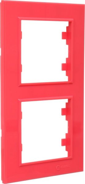 Рамка двухместная Makel Karea вертикальная розовый