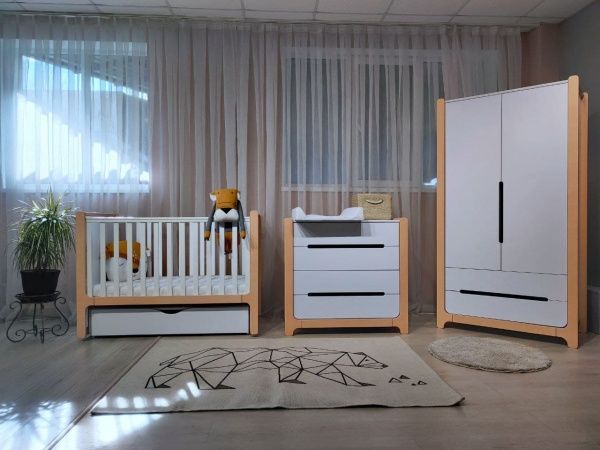 Кроватка детская Veres ЛД7 Ницца бело-буковый 07.3.1.36.15