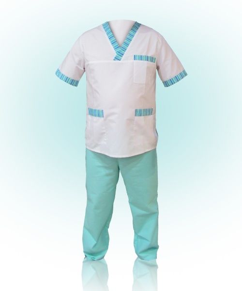 Костюм хірургічний Торнадо Сісу р. XL 52-54 зріст 3-4 34123-10-6ж-52-3 білий із салатовим