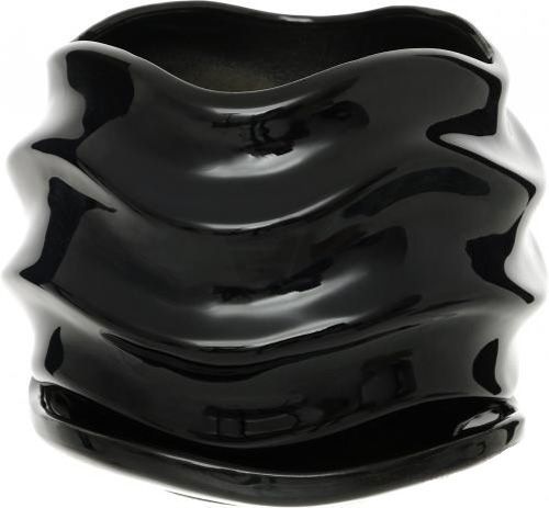 Горщик керамічний Eterna круглий чорний (PT 201-09 BL) 