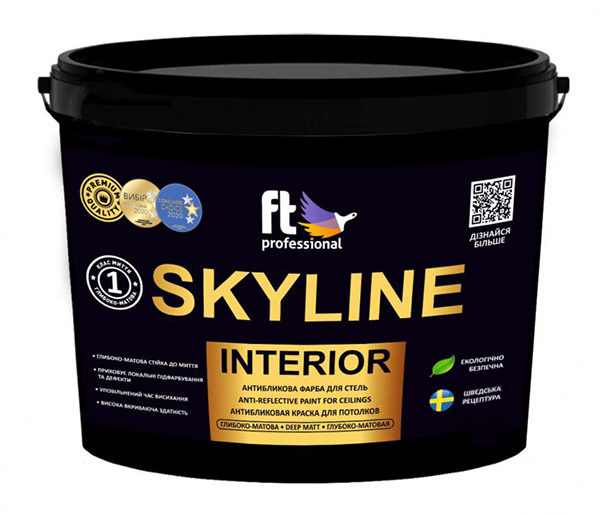 Краска акриловая FT Professional SKYLINE INTERIOR Вase A глубокий мат белый 3л 