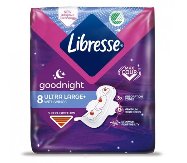 Прокладки гигиенические Libresse Ultra Goodnight Large ночные с крылышками 8 шт.